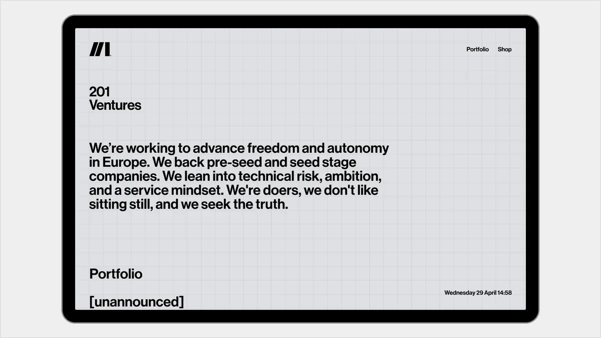 201 Ventures — pre-seed fund for deep-tech founders in Europe
